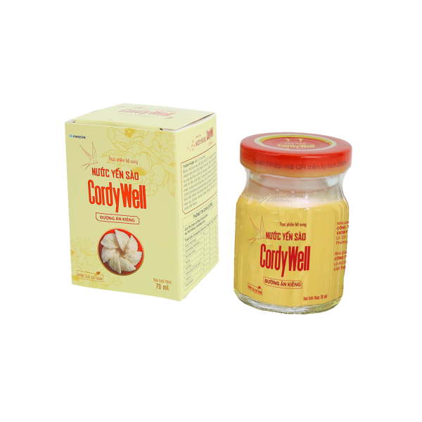 Thực phẩm bổ sung Nước Yến Sào CordyWell Đường Ăn Kiêng Hộp 1 Lọ