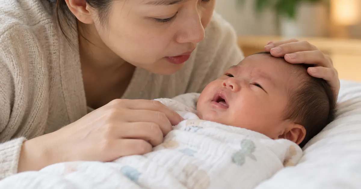Mẹ chăm sóc bé sơ sinh bị nghẹt mũi bằng cách vệ sinh mũi nhẹ nhàng