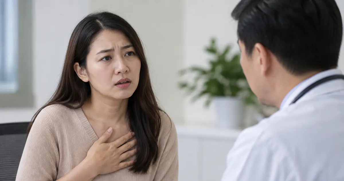 Người bệnh trao đổi với bác sĩ về dấu hiệu cảnh báo của trào ngược dạ dày