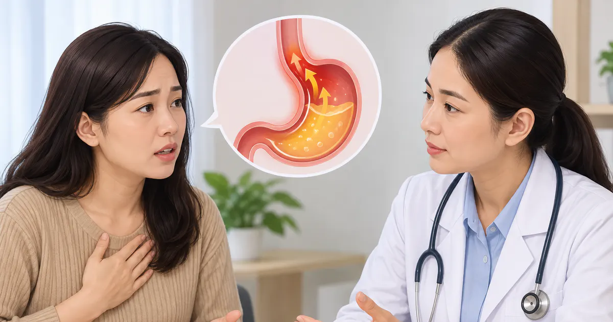 Người bệnh trao đổi triệu chứng trào ngược với nhân viên y tế