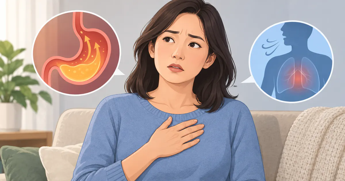 Minh họa đau ngực là dấu hiệu không nên tự quy cho trào ngược dạ dày