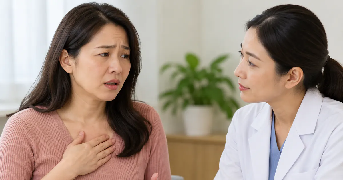 Người lớn trao đổi với nhân viên y tế khi triệu chứng trào ngược kéo dài