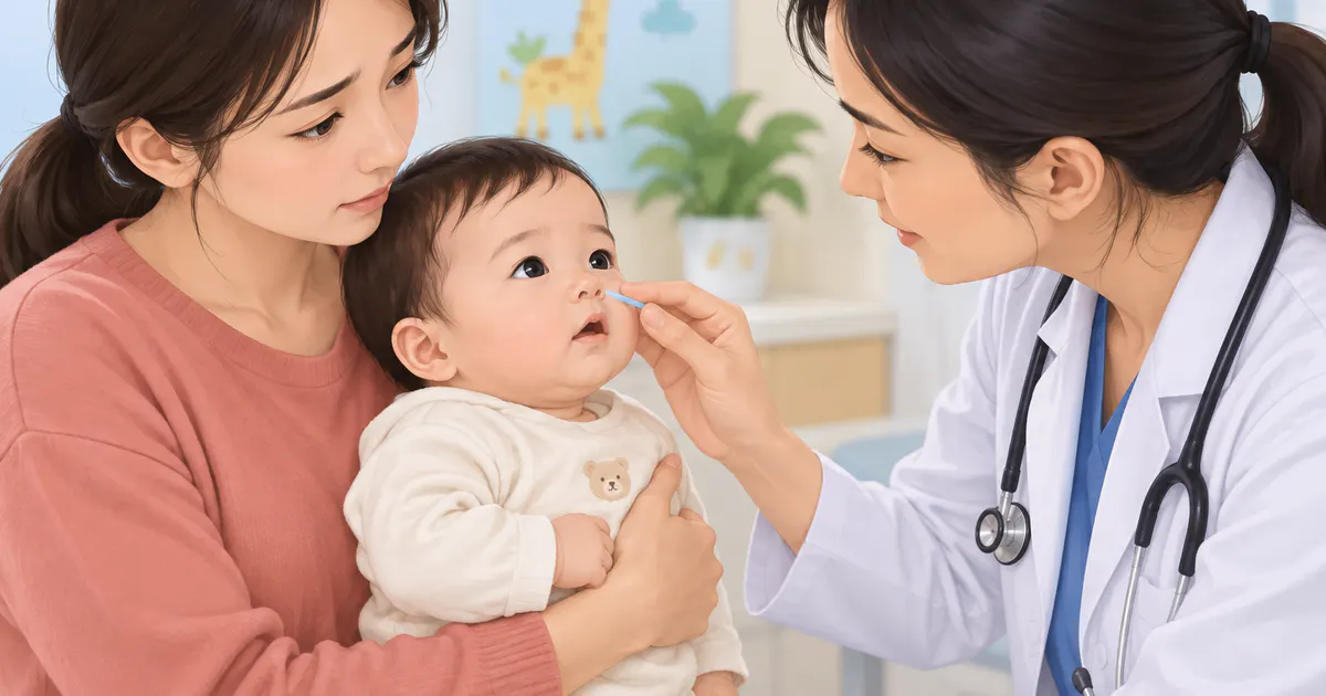 Cha mẹ theo dõi dấu hiệu bất thường ở em bé để đưa đi khám