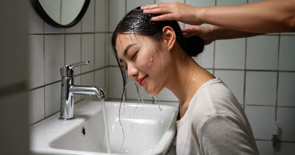 Gội và làm sạch da đầu nhẹ nhàng để hạn chế kích ứng