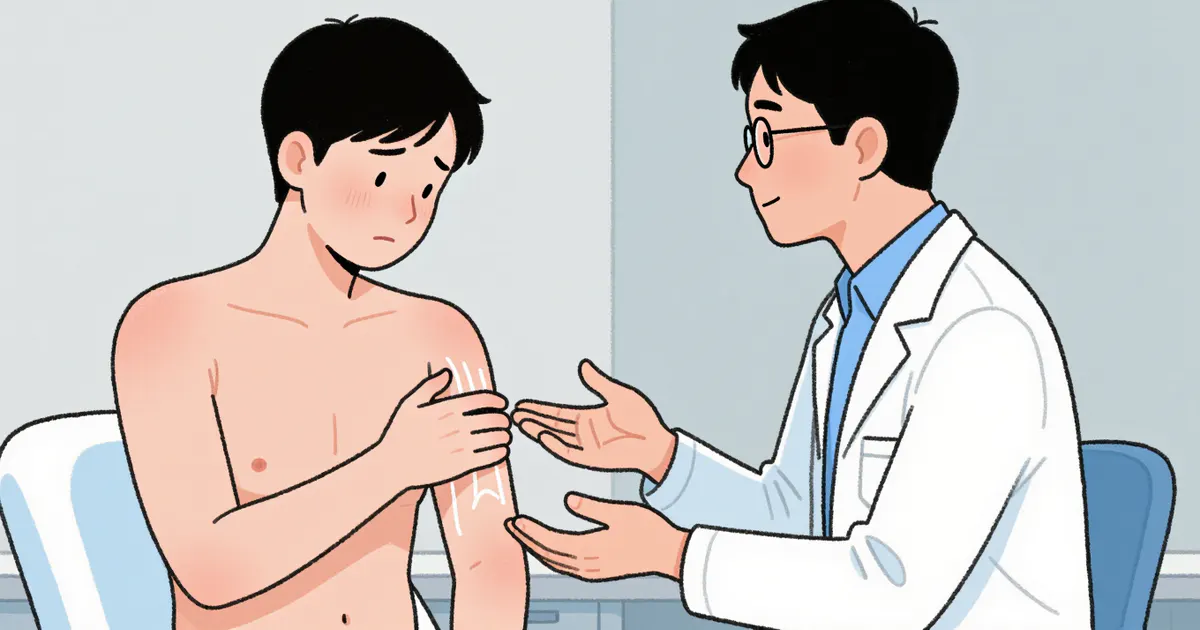 Người bệnh trao đổi với bác sĩ da liễu khi triệu chứng viêm da cơ địa kéo dài