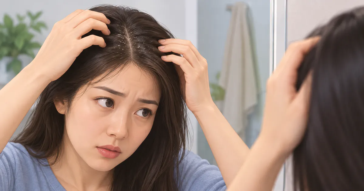 Minh họa da đầu có gàu và ngứa cần tìm nguyên nhân