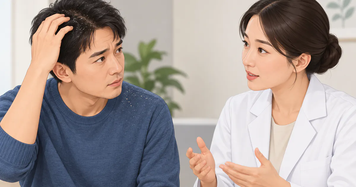 Người bị ngứa da đầu kéo dài trao đổi với bác sĩ da liễu