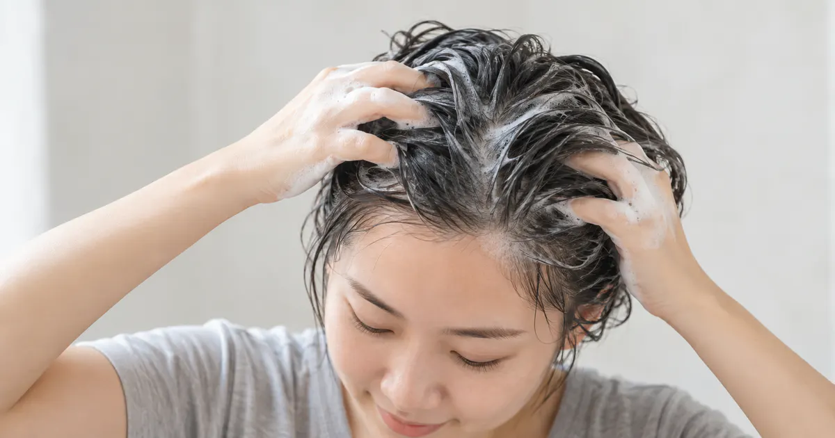 Massage da đầu nhẹ nhàng khi gội đầu đúng cách