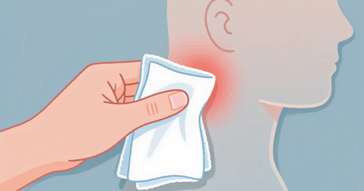 Minh họa chườm mát nhẹ nhàng khi da có dấu hiệu dị ứng mỹ phẩm