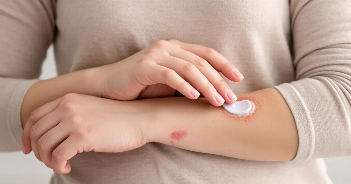 Dị ứng cơ địa với vùng da khô ngứa được chăm sóc dịu nhẹ