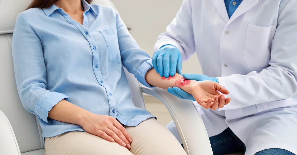 Khám da liễu khi vùng da viêm tiếp xúc kéo dài hoặc có dấu hiệu bất thường