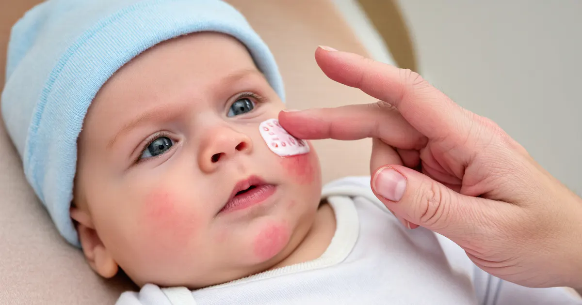 Em bé bị viêm da cơ địa được cha mẹ chăm sóc da nhẹ nhàng tại nhà