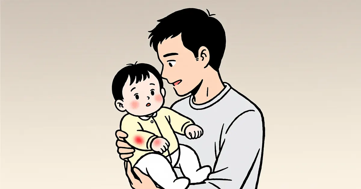 Cha mẹ theo dõi vùng da bất thường của em bé để biết khi nào cần đi khám