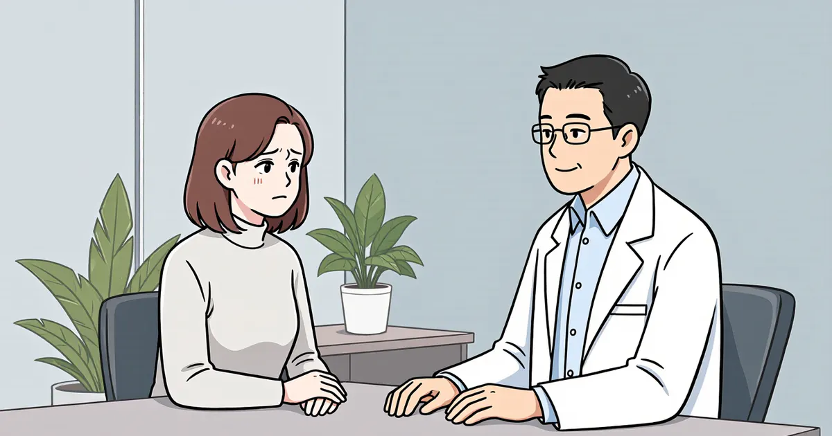 Người bệnh trao đổi với bác sĩ da liễu về dấu hiệu cần đi khám
