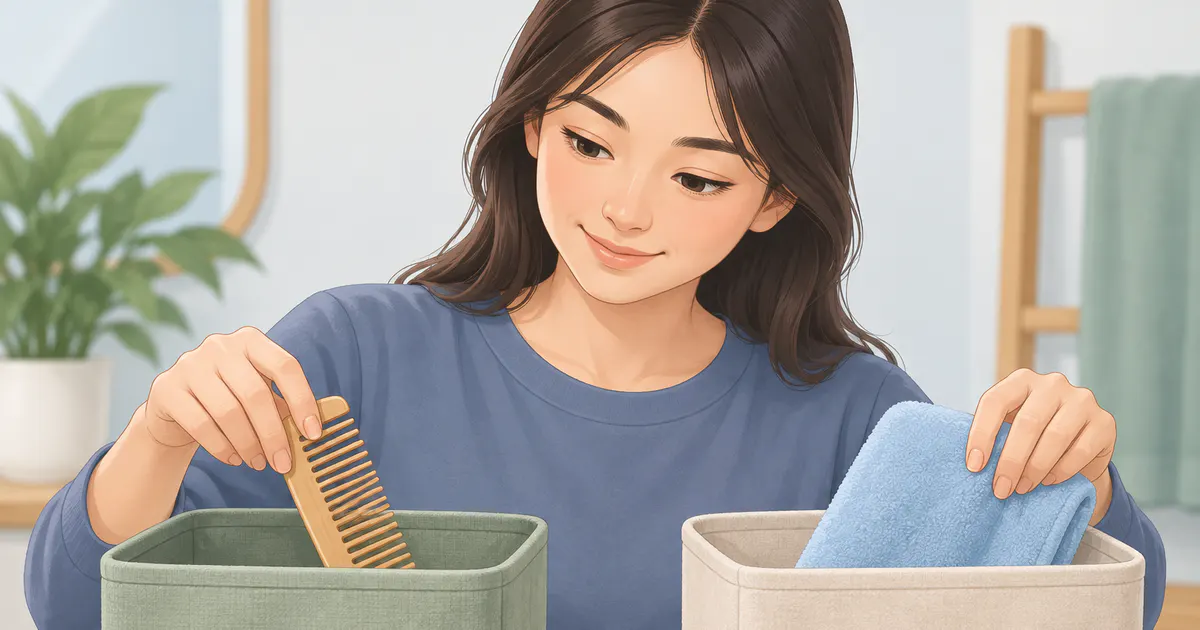 Minh họa vệ sinh đồ dùng cá nhân để phòng nấm vẩy gầu lây lan