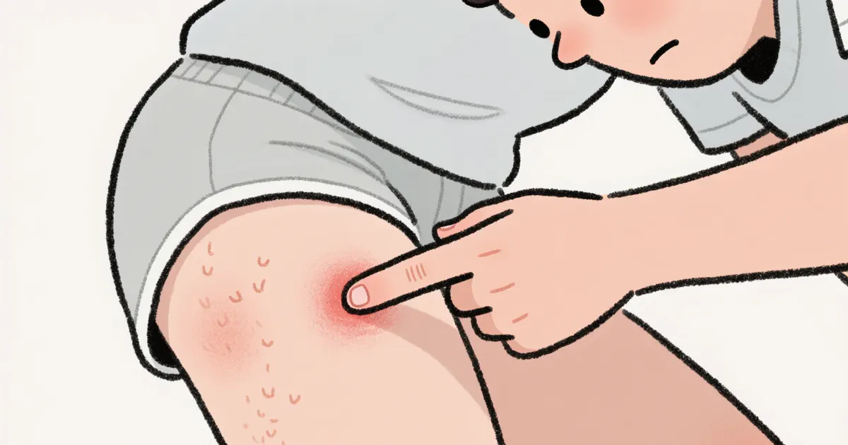 Minh họa nhận biết dấu hiệu kích ứng nhẹ quanh nang lông và lúc cần đi khám