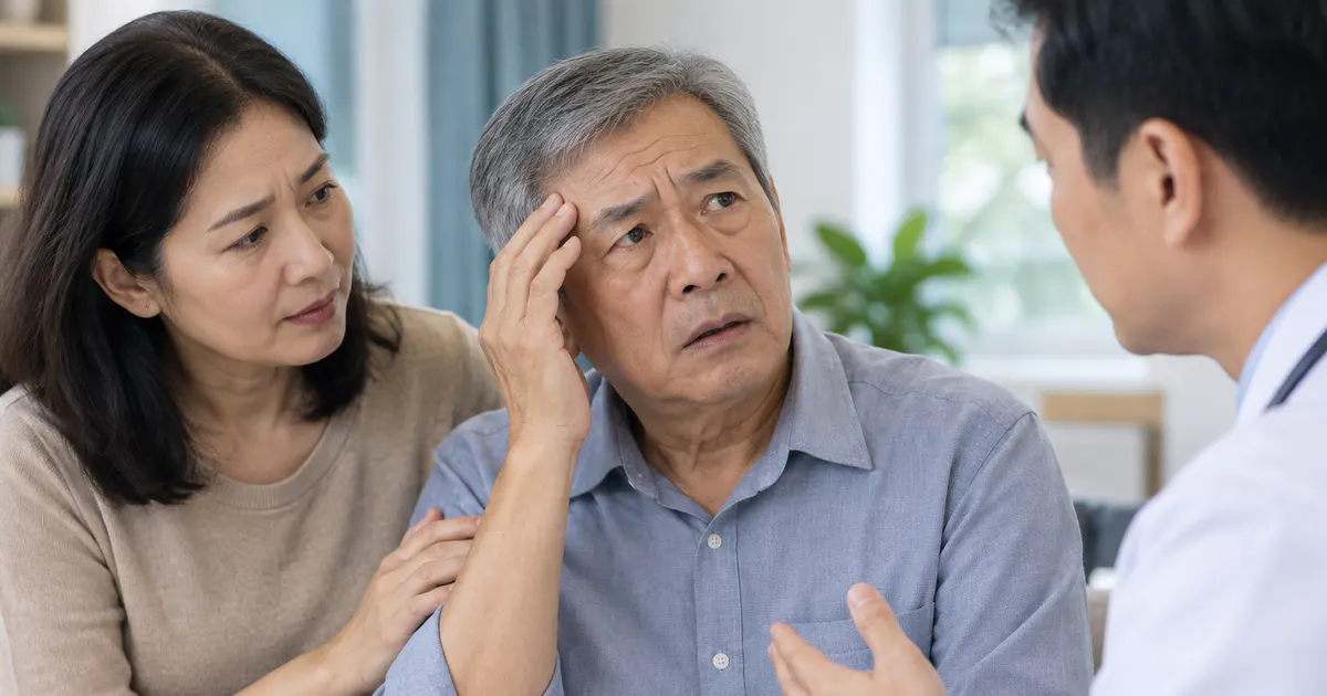 Người thân hỗ trợ người lớn tuổi khi có dấu hiệu lú lẫn cần đi khám