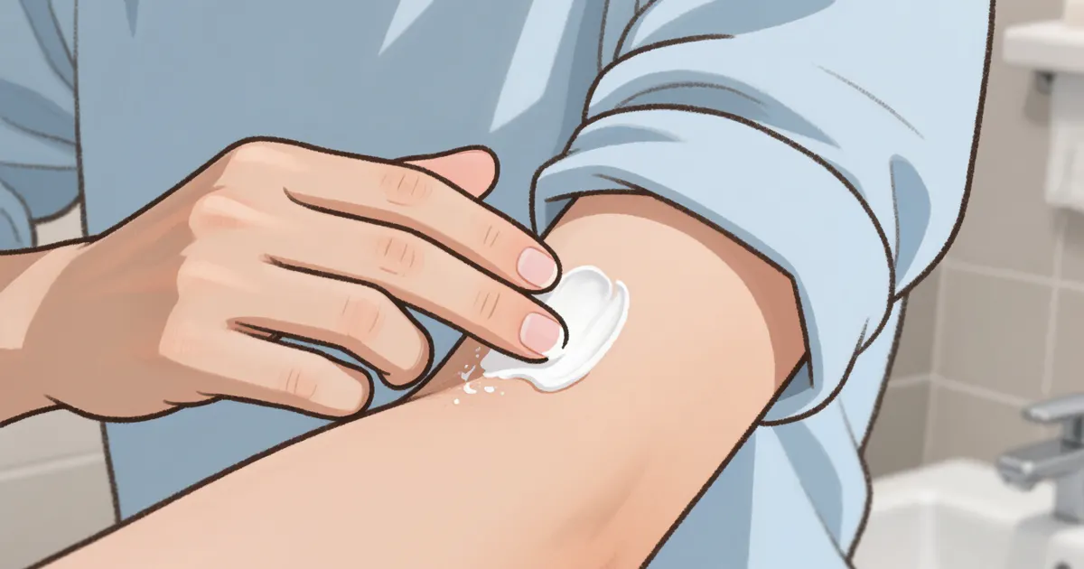 Minh họa cách bôi thuốc ngoài da đúng và nhẹ nhàng tại vùng tổn thương