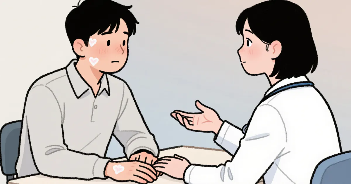 Người bệnh trao đổi với nhân viên y tế khi viêm da cơ địa bất thường