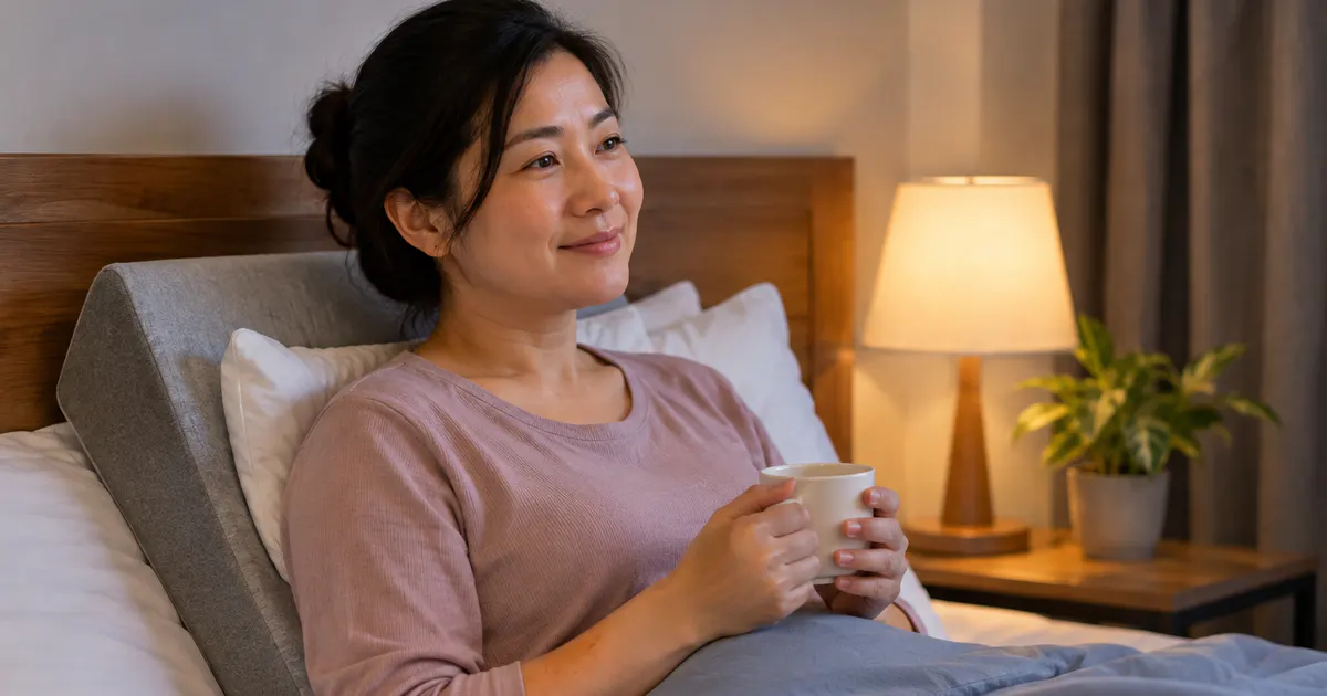 Người bệnh ngồi thẳng và nâng đỡ thân trên trước khi nằm để hạn chế trào ngược ban đêm