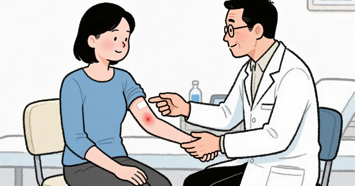 Người bệnh trao đổi với bác sĩ khi triệu chứng viêm da cơ địa kéo dài