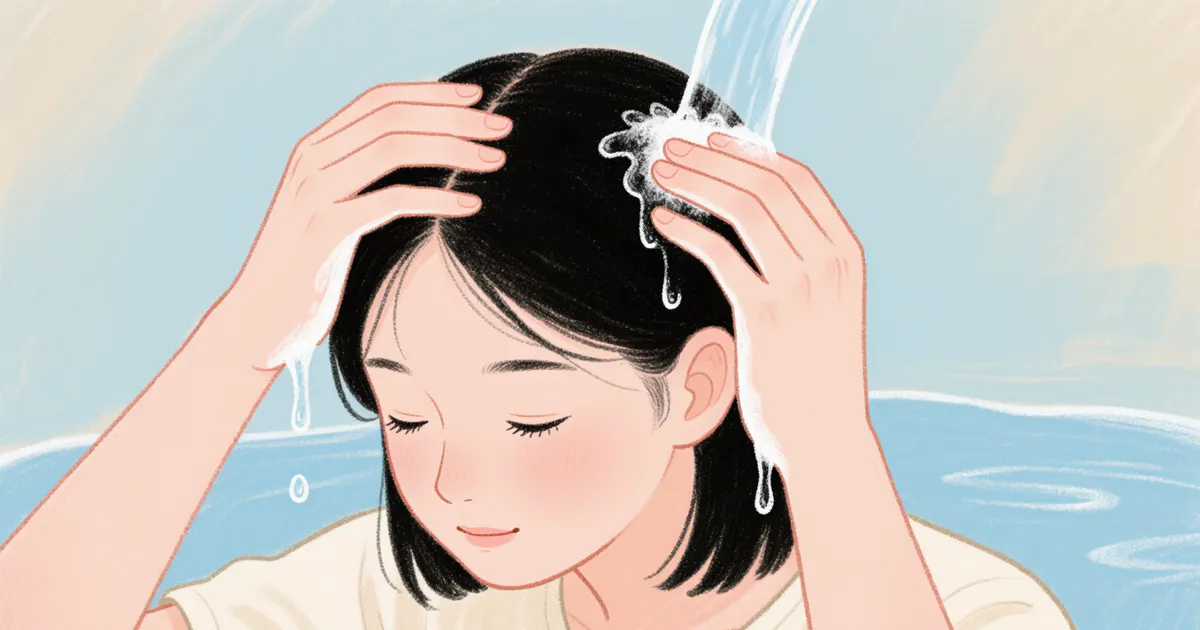 Minh họa cách chăm sóc vùng chân tóc nhẹ nhàng tại nhà