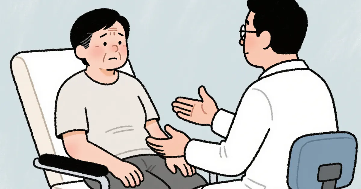 Minh họa người bệnh trao đổi dấu hiệu cần khám da liễu