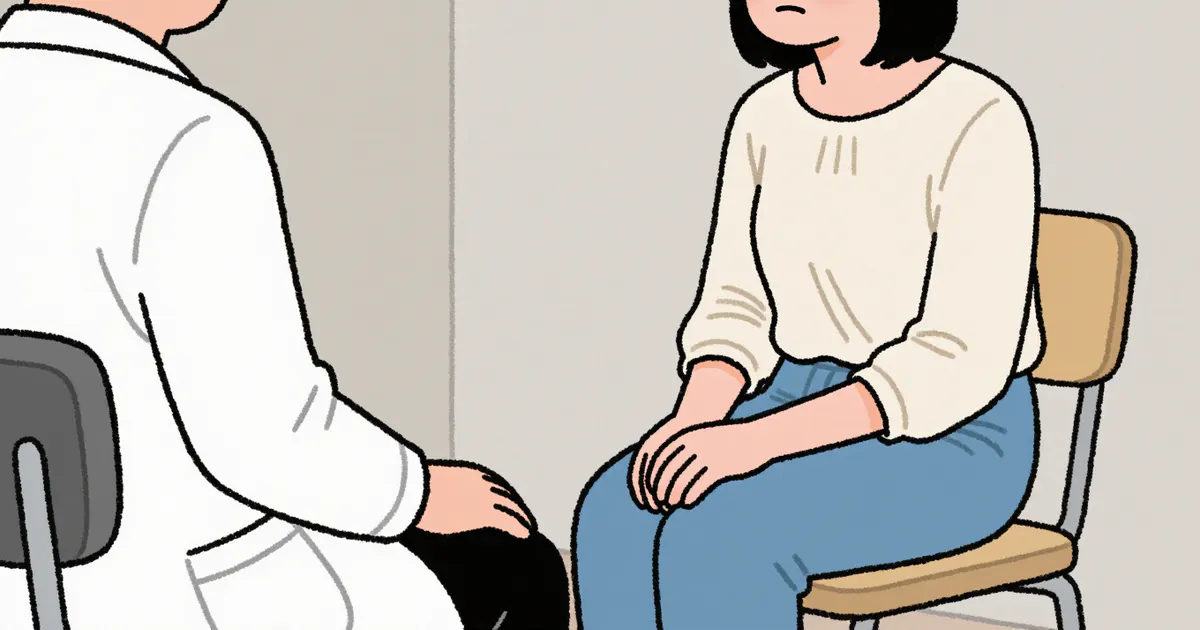 Minh họa người bệnh trao đổi với nhân viên y tế khi viêm da cơ địa có dấu hiệu bất thường