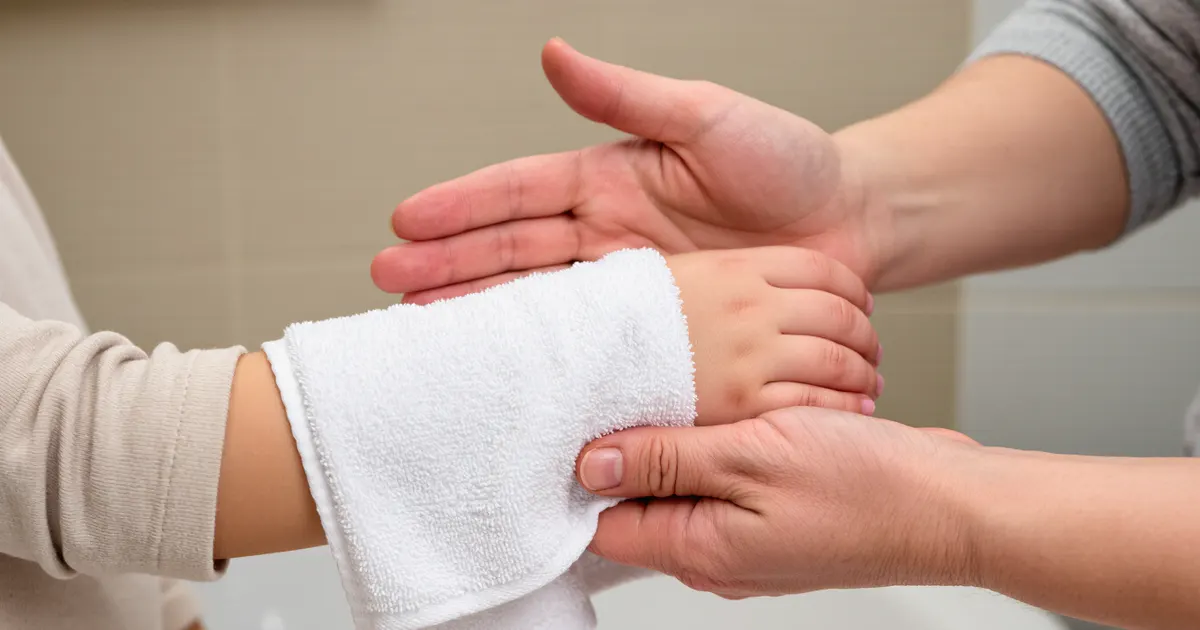 Lau khô nhẹ nhàng cho trẻ sau khi tắm để chăm sóc da