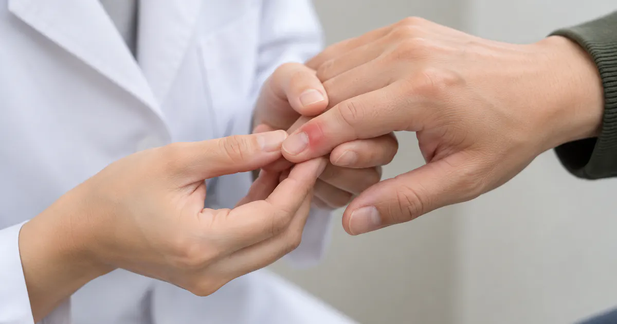 Khám vùng da quanh móng khi viêm khoé móng tay có dấu hiệu bất thường