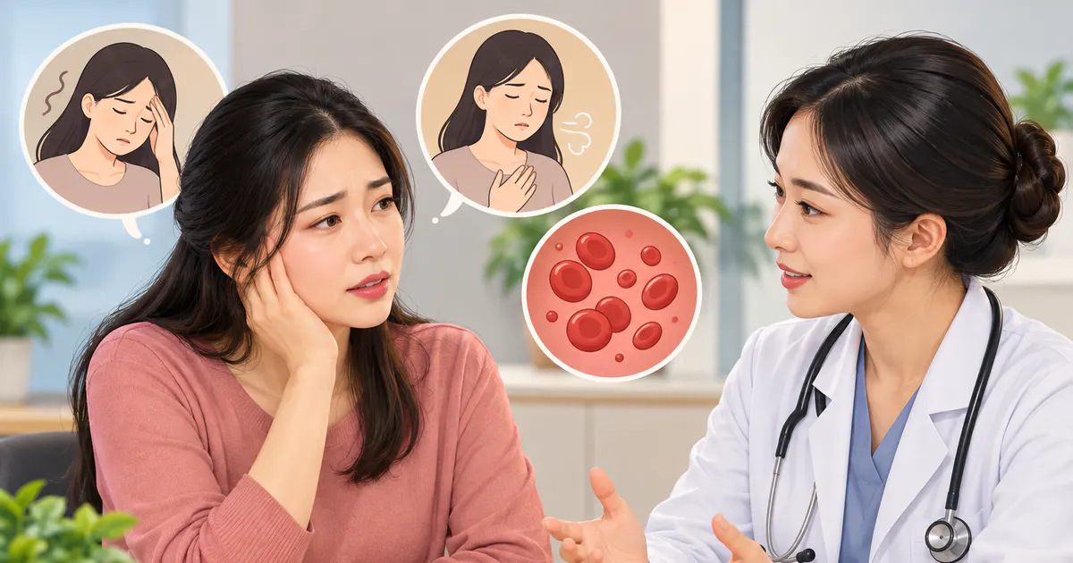 Người bệnh trao đổi với nhân viên y tế khi có dấu hiệu thiếu máu
