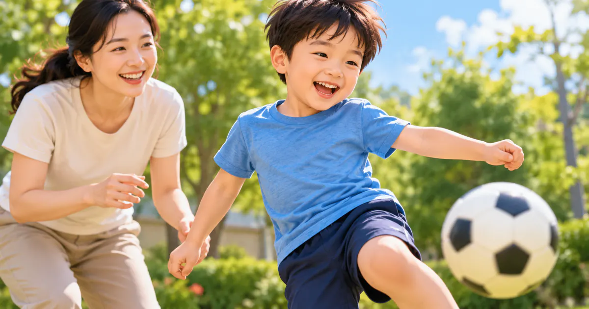 Trẻ vận động vui vẻ cùng cha mẹ để hỗ trợ sức khỏe xương