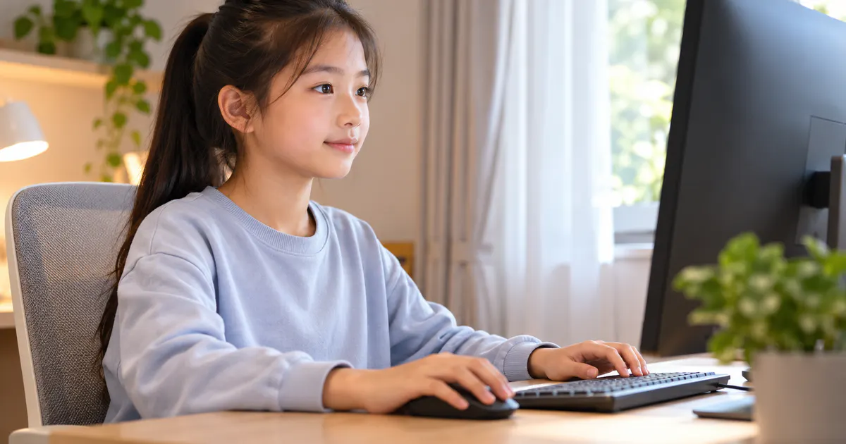 Cách bảo vệ mắt khi học online với trẻ ngồi học đúng tư thế bên màn hình