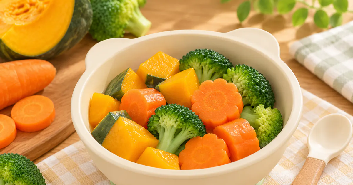 Rau củ mềm được chuẩn bị phù hợp trong cách bổ sung chất xơ cho trẻ nhỏ