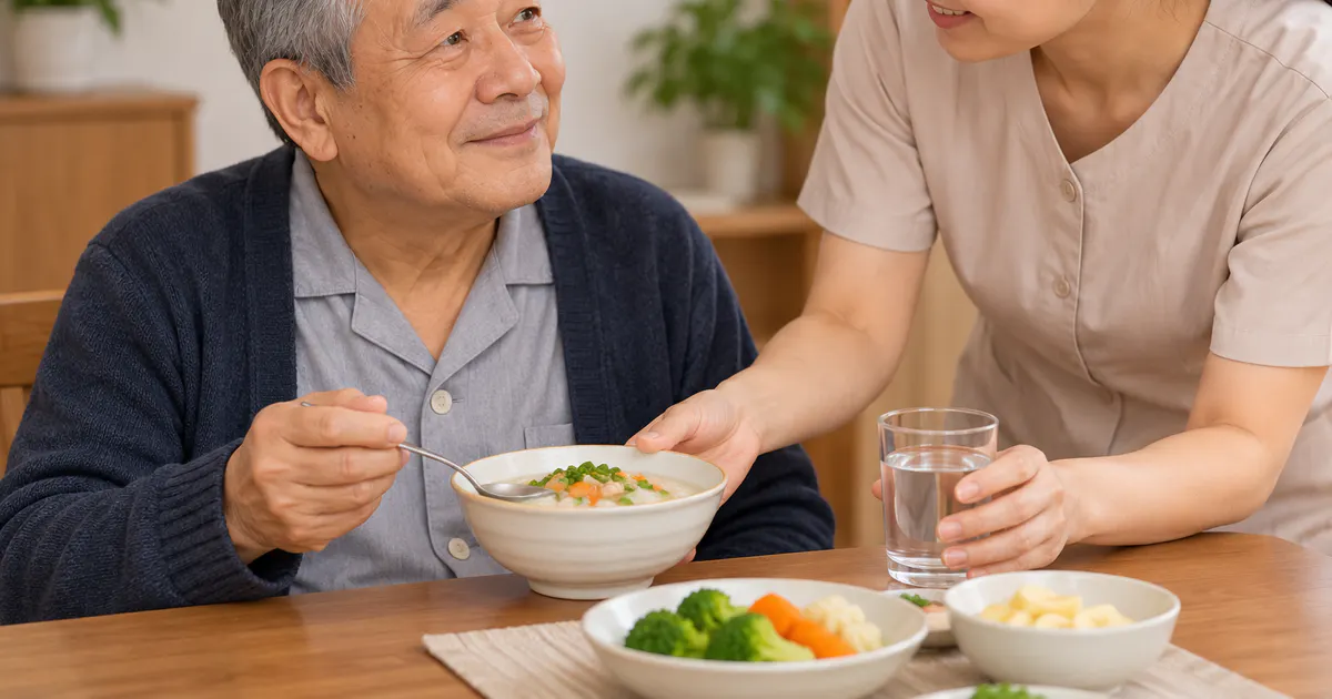 Bữa ăn mềm phù hợp cho người cao tuổi sau ốm