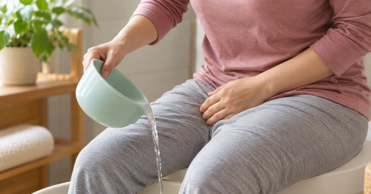 Mẹ sau sinh thực hiện cách chăm sóc vết khâu tầng sinh môn nhẹ nhàng tại nhà