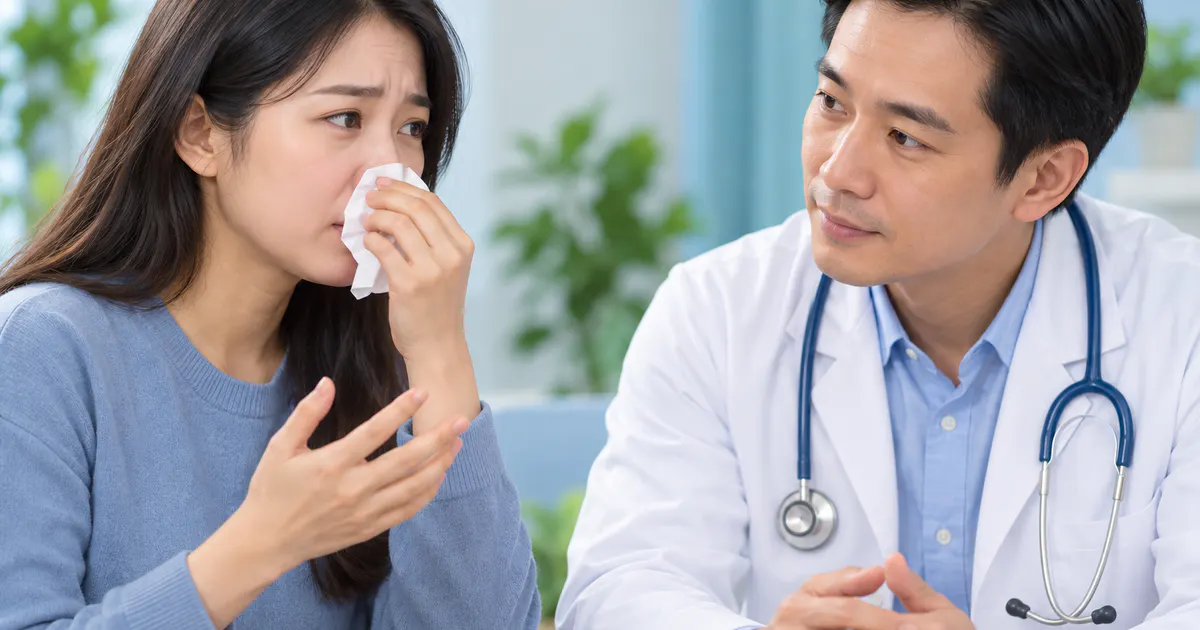Bác sĩ đánh giá triệu chứng viêm mũi dị ứng và tư vấn thời điểm đi khám