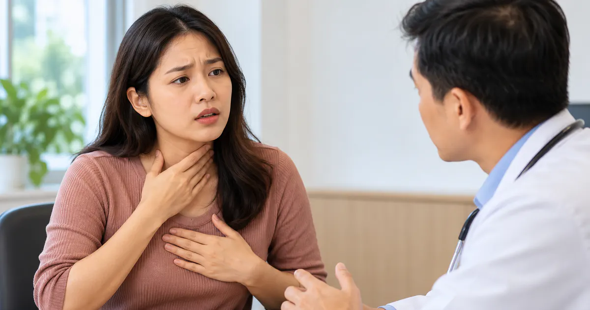 Người bệnh trao đổi với nhân viên y tế khi có dấu hiệu cảnh báo trào ngược dạ dày