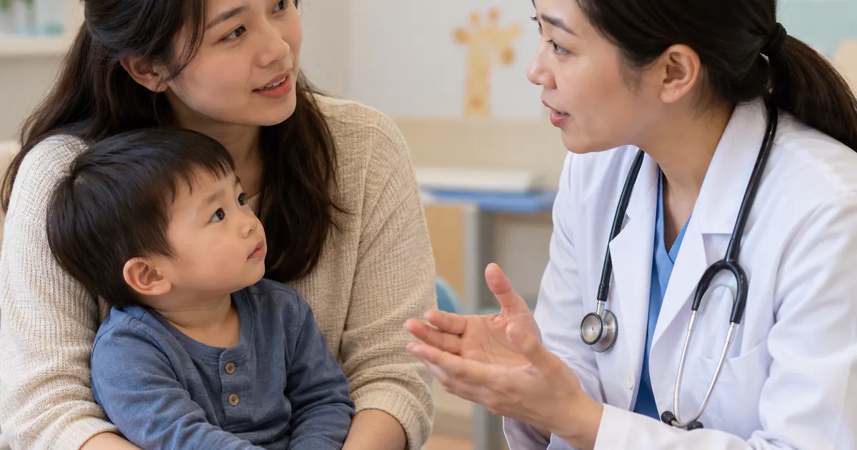 Cha mẹ trao đổi với nhân viên y tế khi trẻ có dấu hiệu tăng trưởng bất thường