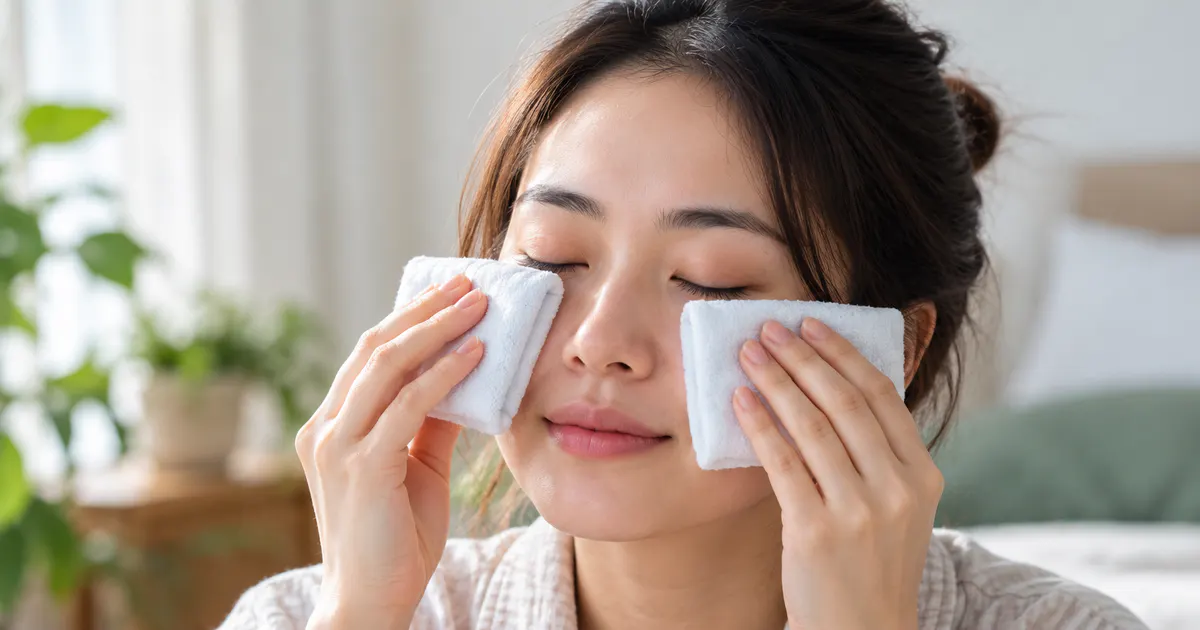 Chườm mát nhẹ vùng mắt vào buổi sáng để giảm cảm giác sưng mệt