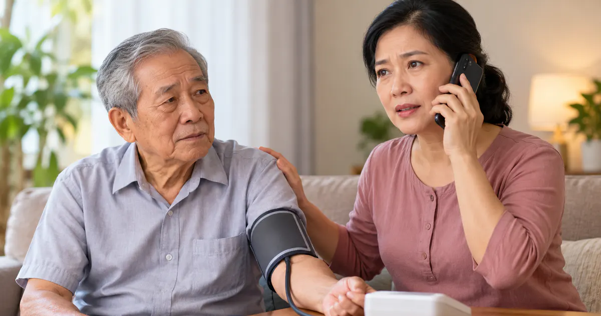 Gia đình liên hệ cơ sở y tế khi người cao tuổi có dấu hiệu bất thường về huyết áp