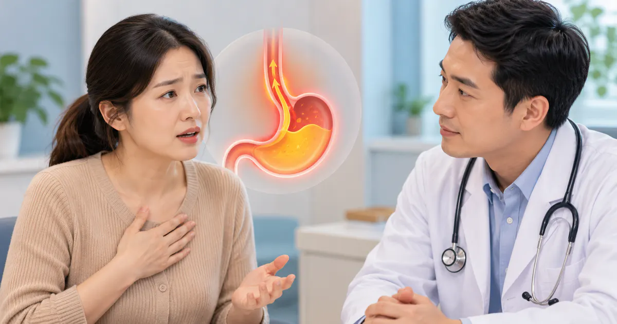 Người bệnh trao đổi với bác sĩ khi triệu chứng trào ngược kéo dài