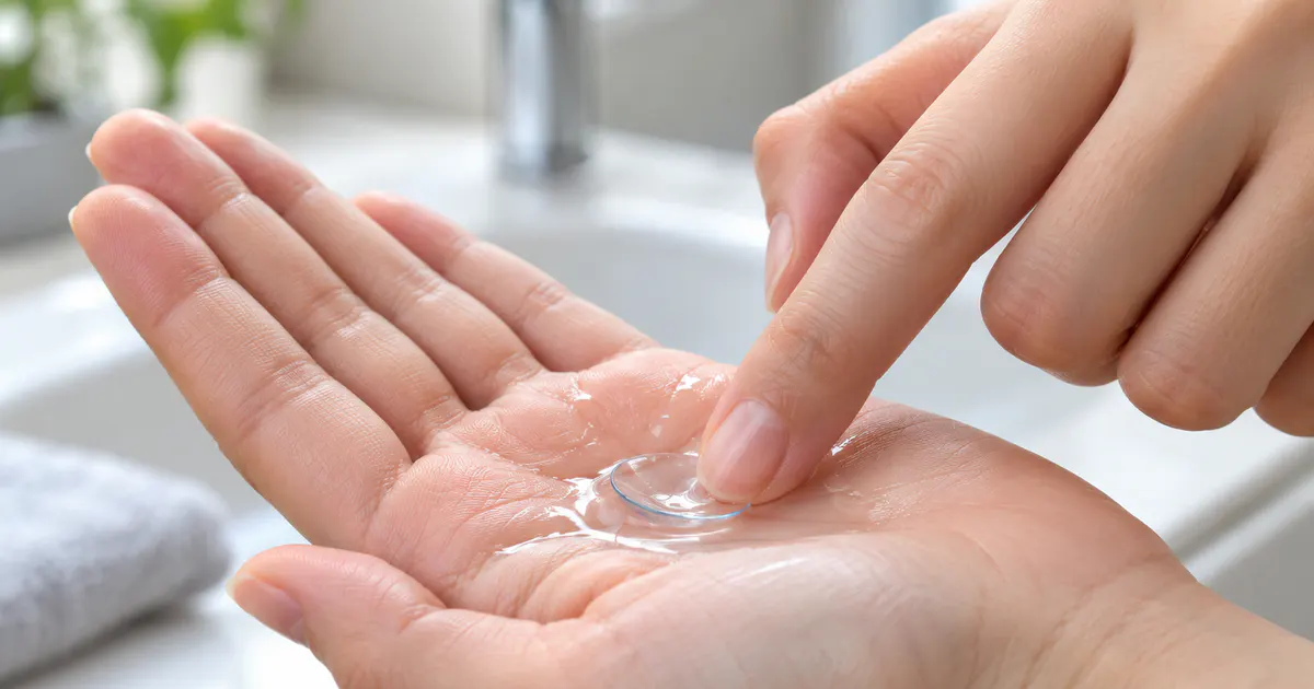 Cách vệ sinh kính áp tròng đúng cách với tay sạch và dung dịch chuyên dụng