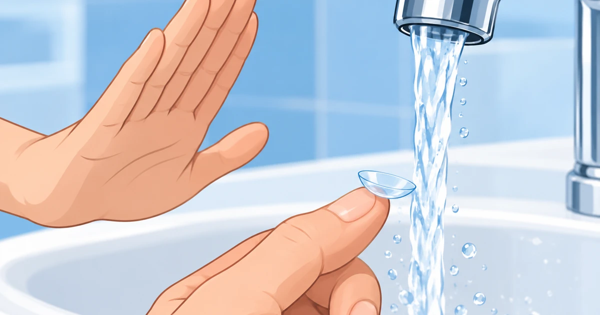 Tránh dùng nước máy để vệ sinh kính áp tròng nhằm giảm nguy cơ viêm giác mạc