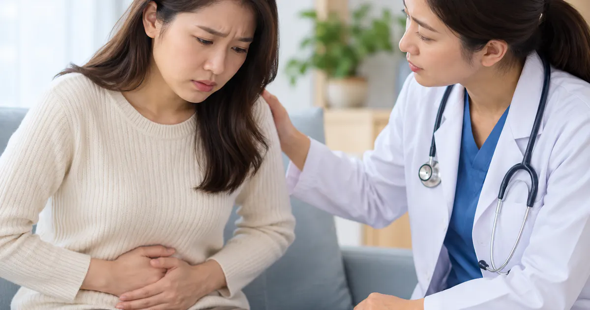 Minh họa dấu hiệu cảnh báo cần đi khám khi chậm kinh