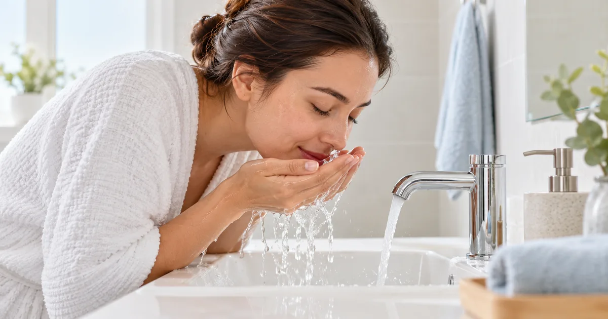 Rửa mặt nhẹ nhàng bằng nước ấm để giảm kích ứng