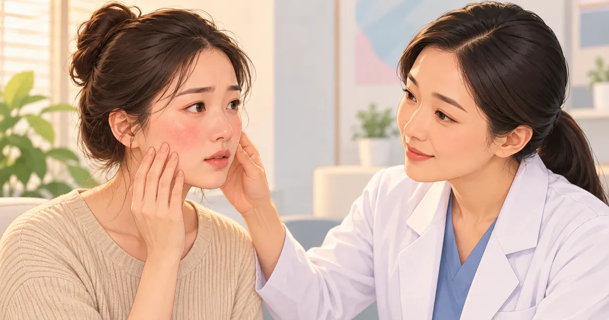 Trao đổi với bác sĩ khi da phản ứng sau khi dùng mỹ phẩm