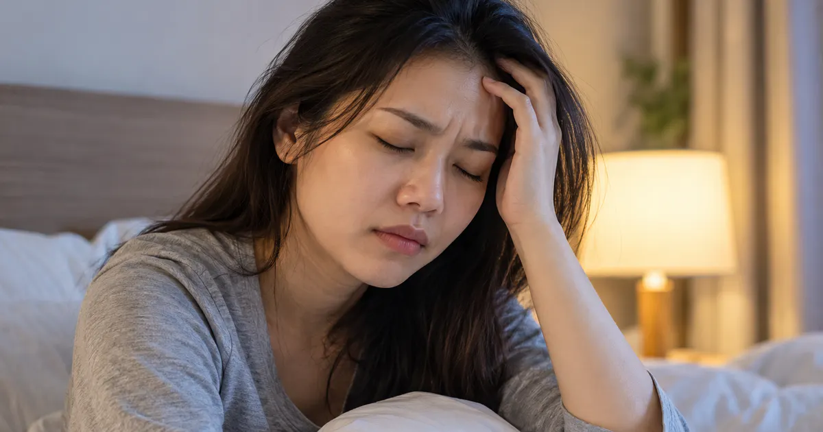 Người trưởng thành nghỉ ngơi yên tĩnh khi đau đầu do thiếu ngủ phải làm sao