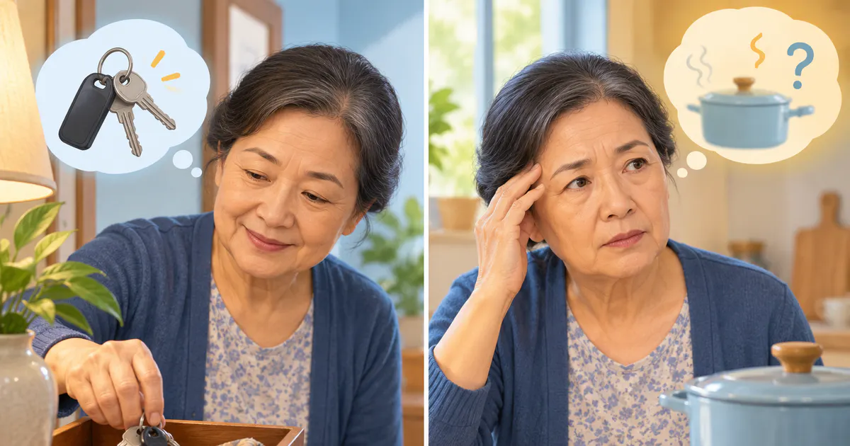 Minh họa phân biệt quên lành tính với suy giảm ảnh hưởng sinh hoạt
