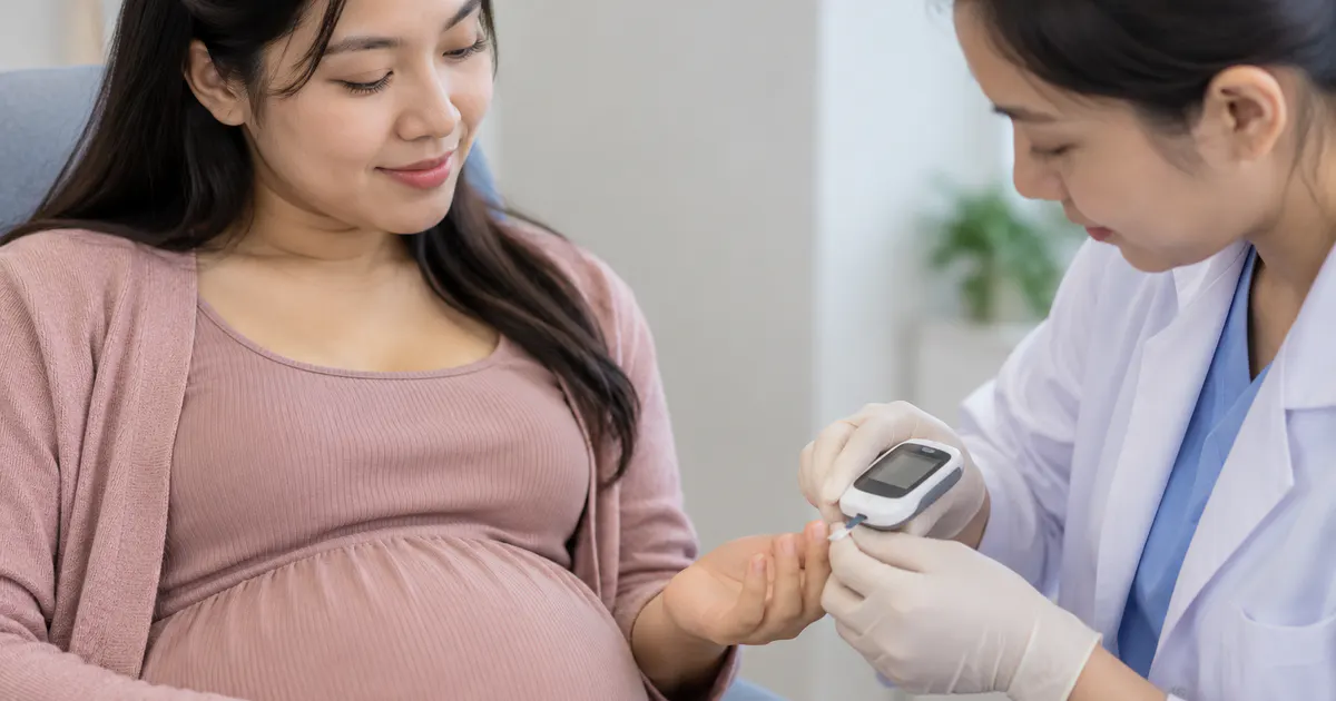 Bà bầu chuẩn bị thực hiện xét nghiệm tầm soát tiểu đường thai kỳ